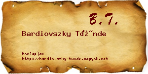 Bardiovszky Tünde névjegykártya